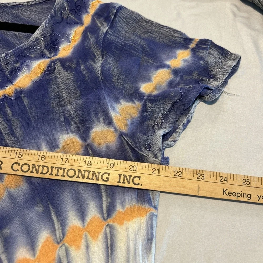 Hippie Hobo Dress India Boutique One Size Tie-Dye Multicolor, Short Sleeve